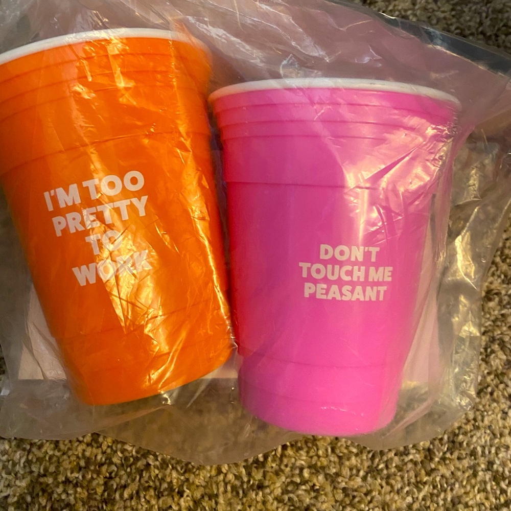 Party cups! Sturdy heavy reusable plastic cups.